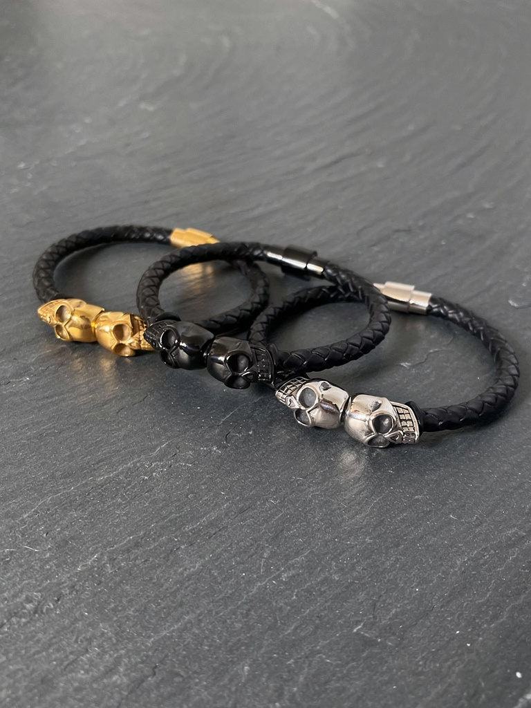 Skull Leather Bracelet